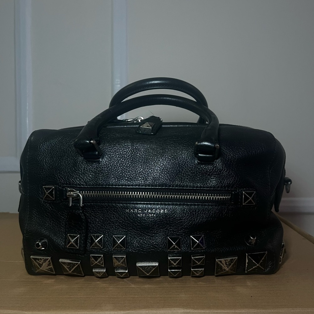 Marc Jacobs Black Studded Satchel Bag